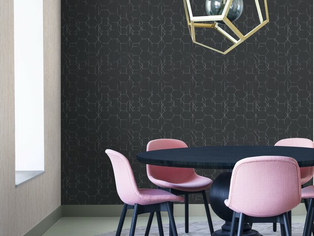 BN Wallcoverings Dimensions 219603 - zwart met wit / grijs by Edward van Vliet