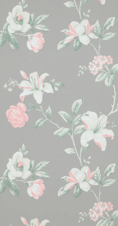 grey english flowers romance cottage vinyl op vlies