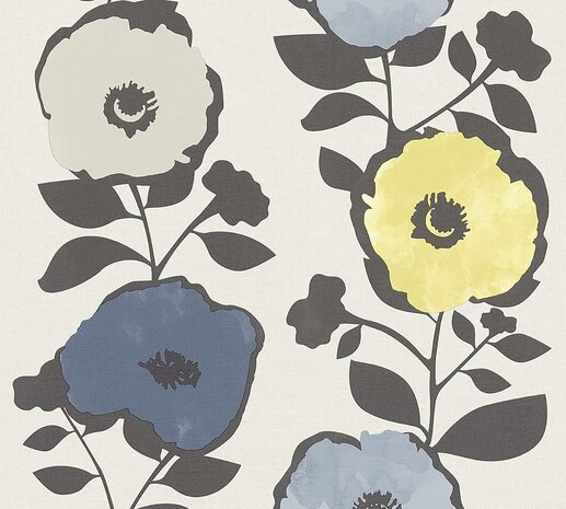 scandinavian big flowers retro stockholm  vlies