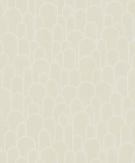 Art Deco beige taupe geometrische relief vinyl op vlies